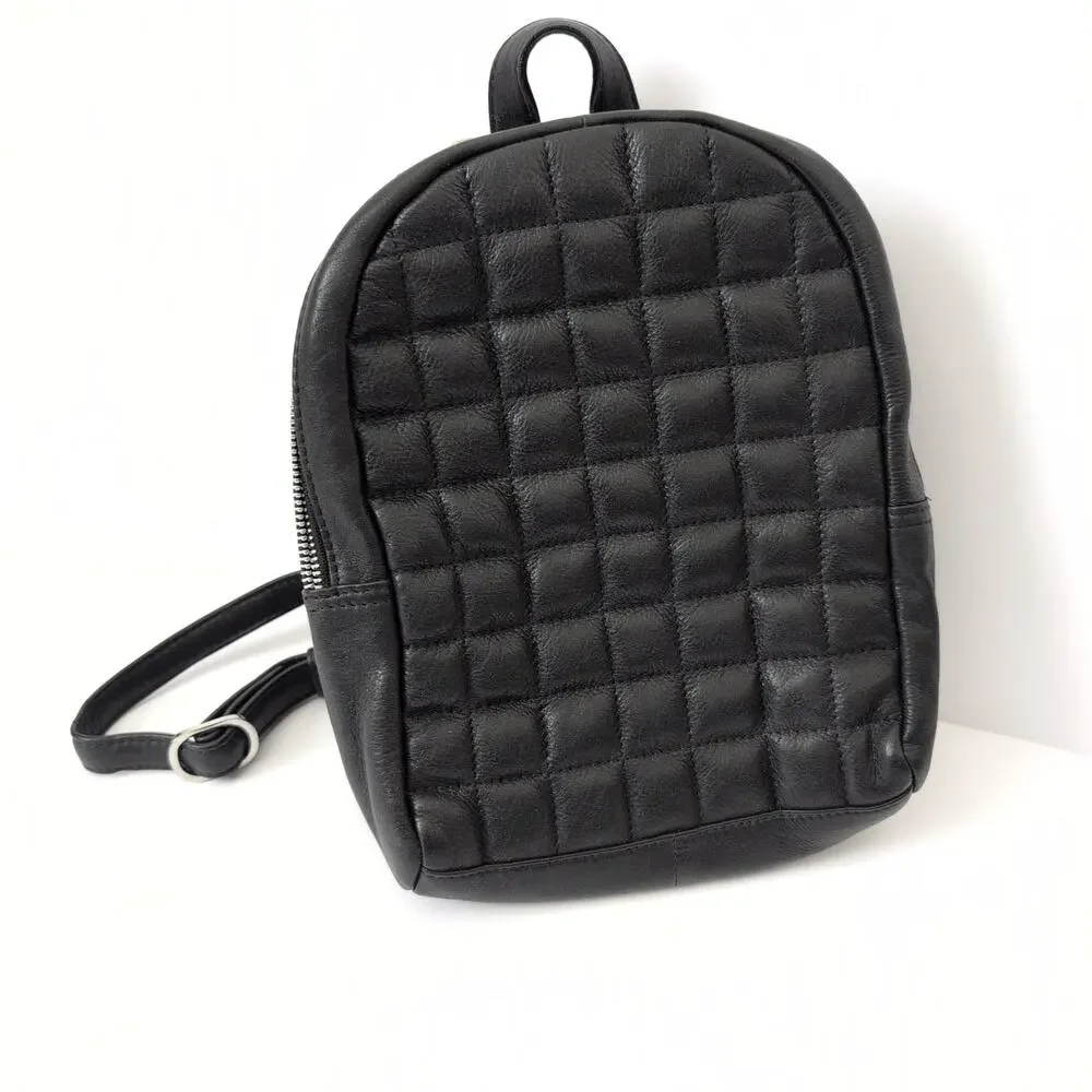 Still Nordic‎ Black Flo City Backpack 65654 Leather Quilted Mini Bag